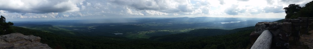 Panaromic view of Petit Jean River Valley at Mount Magazine State Park in Arkansas