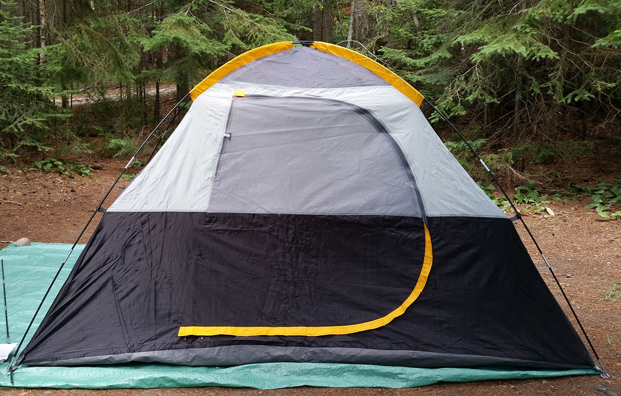 Tent set at our campsite